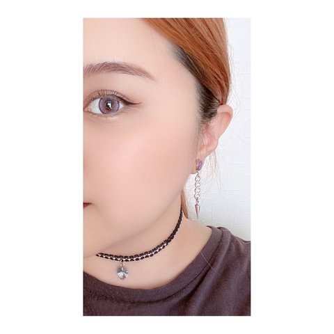 SWAROVSKI heart choker【Devil series】