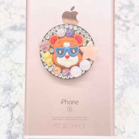 スワロフスキー　海 夏 デコ　スマホリング　スマホグリップ　ハンドメイド　宝石6