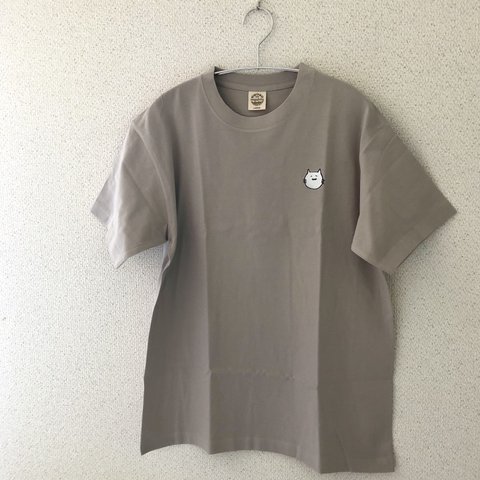 smileにゃんこ★オーガニックコットンTシャツ(ミルキーグレー)
