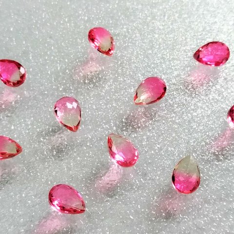 9.5×6.5mm　クリスタルドロップ　桜ピンク　2粒　J6