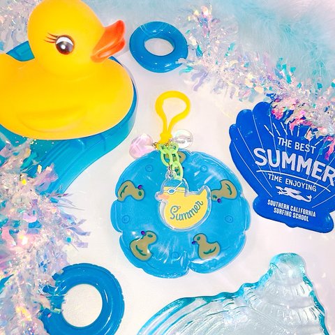 🐥🫧ぷかぷかアヒルさん浮き輪キーホルダー🫧🏊‍♂️