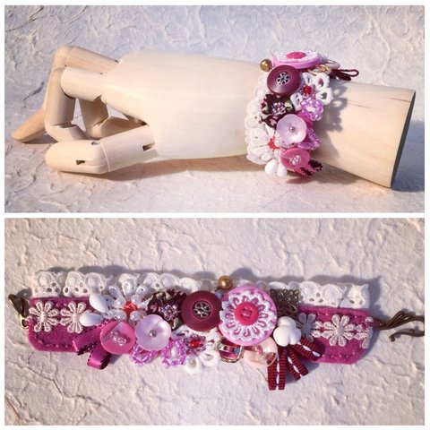 cuffs bracelet  #5（pink）