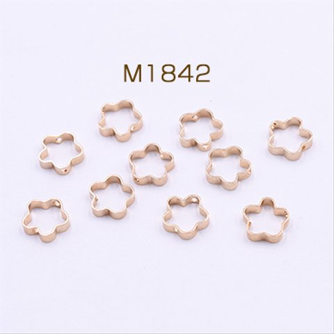 M1842  60個 フレームパーツ フラワー 2穴 10×10mm ゴールド3×【20ヶ】