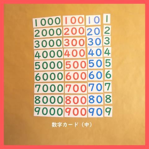 数字カード（中）★モンテッソーリの算数教育