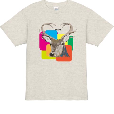 【残りS×2M×2L×2】[XYZOO]ハートシカTシャツ(オートミール)