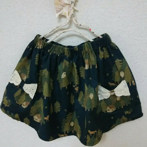 SALE！！ 迷彩 風 メルヘン リボン ギャザースカート 90サイズ 子供服