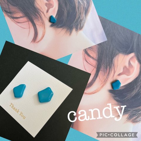 Candyピアス　ターコイズブルー