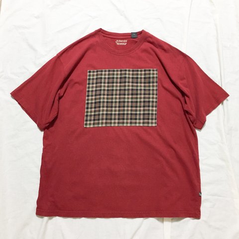 ［remake］赤チェックビッグTシャツ