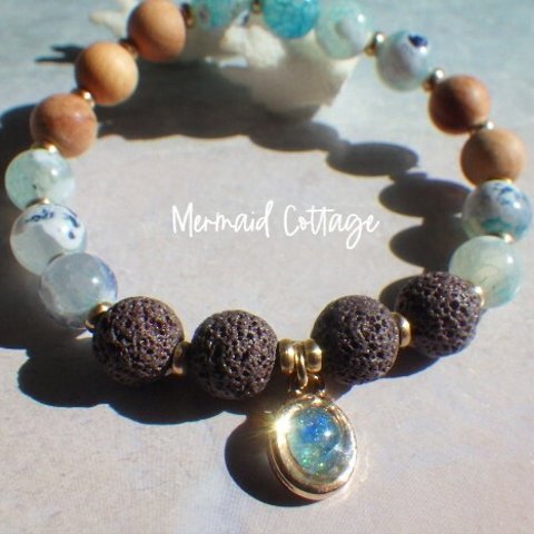 Ocean Aroma bracelet☆ヒノキ☆アロマディフューザーブレスレット