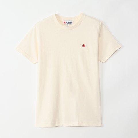 TWT-009ﾐﾆﾀｺ＋ｳｲﾅｰ刺繍Tシャツ(クリーム)