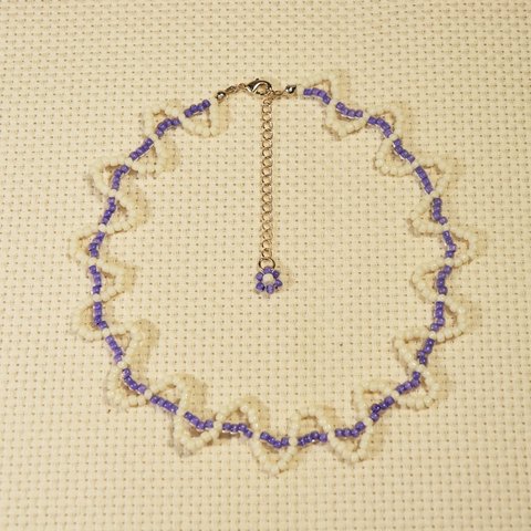 UNEUNE choker＜off white+purple＞