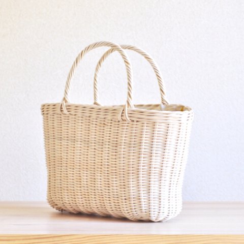 ❇︎北欧柄 内布❇︎シンプル藤かごバッグ A