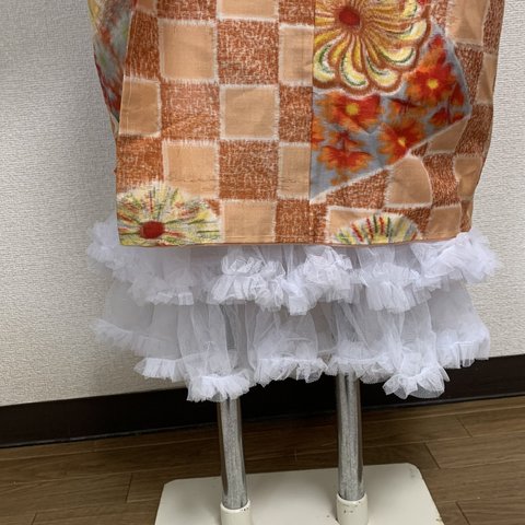 裾除けスカート　パニエ風２段　白