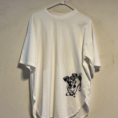ジャックラッセルテリア柄　犬　レディース　ビッグTシャツ 綿100％【S～4L】