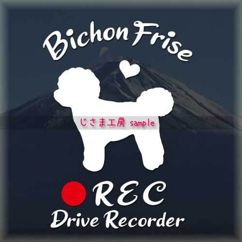 わんちゃんのかわいいドラレコステッカー　『DRIVE　RECORDER』