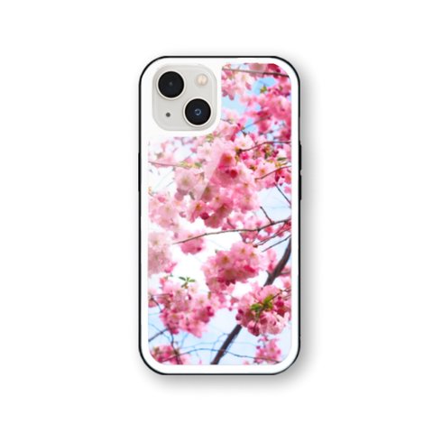 桜 84  強化ガラス iPhoneケース さくら　iPhone15 iPhone14 iPhone13 iPhone12 iPhone11 iPhoneSE2  iPhoneSE3