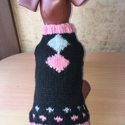 小さなワンちゃんシンプル柄犬のセーター