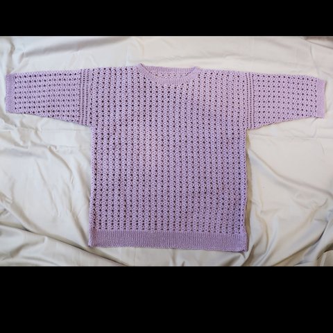 【新品・送料無料】コットン素材で編んだ手編み（春・夏用）