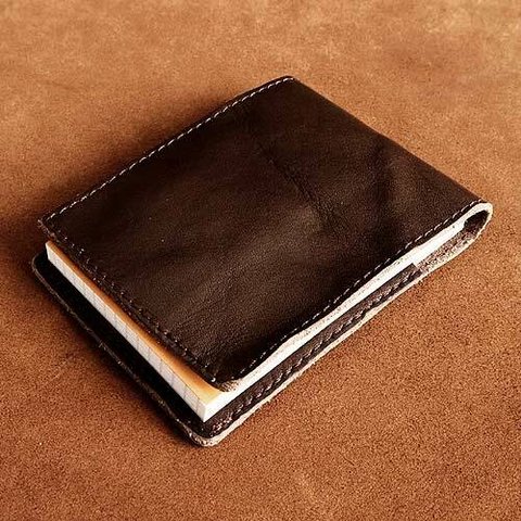 RHODIA No.11 メモ帳付き レザーメモパッド（チョコ）メモ帳カバー レザーカバー 本革 牛革 文房具 ステーショナリー ロディア