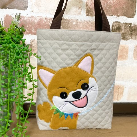 柴犬カットポメちゃんお散歩トートバッグ