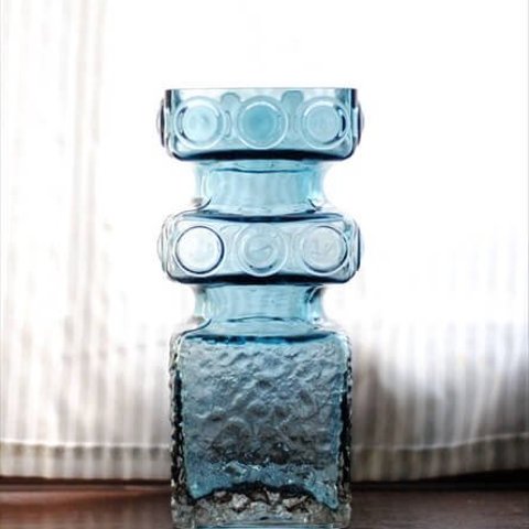 希少！フィンランド製 Riihimaen Lasi/Riihimaki Kehra ガラスの花瓶 花器 リーヒマエンラシ ケーラ 北欧_231023