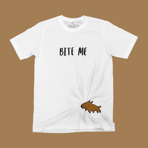 【Bite Me - DOG】しわくちゃTシャツ