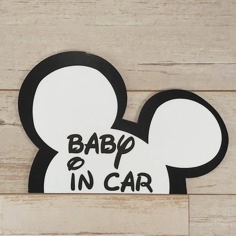 baby in car マグネットステッカー MICKEY DISNEY　ベイビーインカー　ベビーインカー　乳児