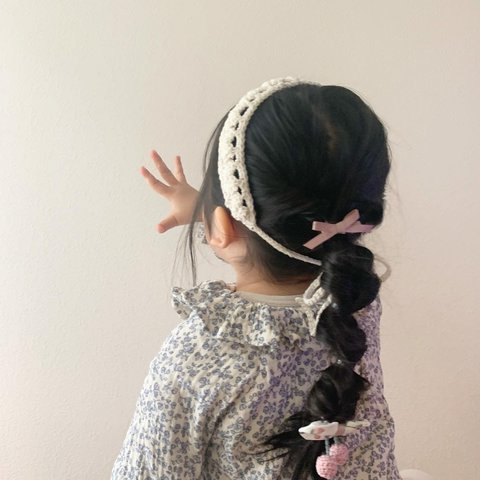 かぎ編み ヘアバンド❁⃘*.ﾟ【キッズ用】