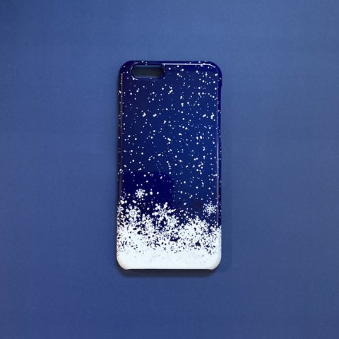 iPhone6/6s対応、雪降る夜のスマホケース 側面まで印刷する3Dプリントタイプ＜現品限りの限定販売＞