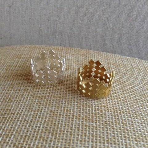 ハーレクインリング　シルバー　Checker ring silver