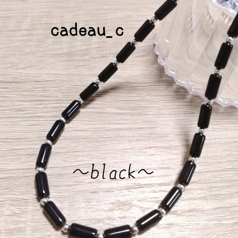 ネックレス ❖Black×Silver❖ビーズ カラフル  韓国  シルバー  Necklace