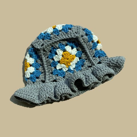 square hat【blue】baby size