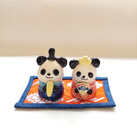  パンダの雛人形 (陶器) 