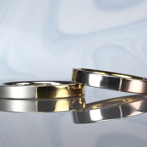 オリジナル結婚指輪|三面それぞれ別の素材×テクスチュアが選べるマリッジ～素心/スリーフェイス