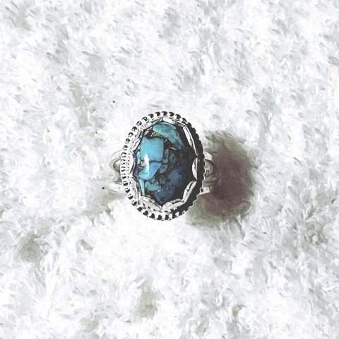 Blue copper turquoise  ring 《silver 925》