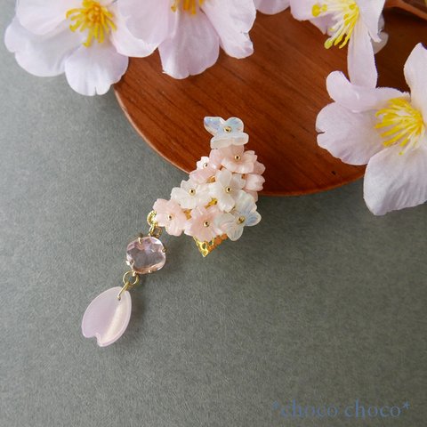 桜と蝶のイヤーカフ