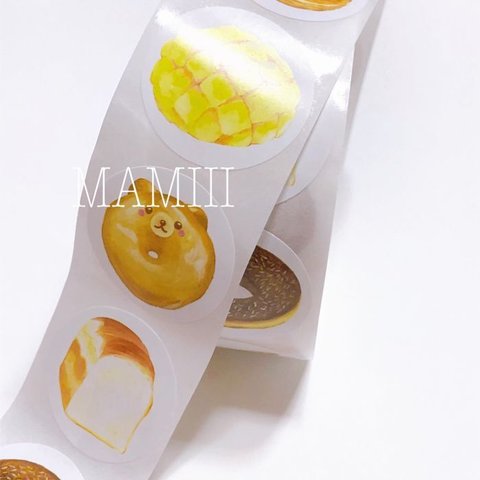 当店オリジナル　丸シール　食べ物　25ミリ　約500枚　1ロール　パフェ　ケーキ　ごはん	m00000000569-1