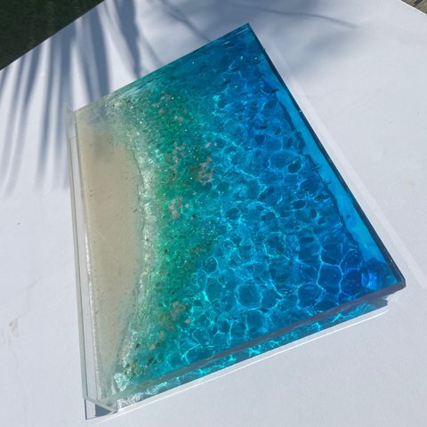 インテリアアートパネル　エメラルドブルーの珊瑚礁 仕器 水面 波紋 海 珊瑚 沖縄
