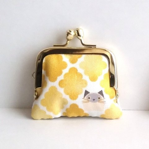 ■角型■小さいがま口：ちっちゃいがま口：角259：かわいいがまぐち：小さい財布：littlie purse：猫,ネコ,肉球,cat