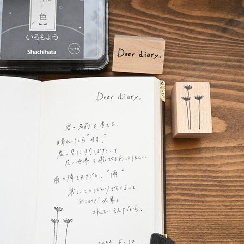 手書き文字「Dear diary,」 [ラバースタンプ]