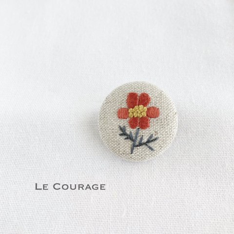 【mini】小花の刺繍ブローチ⑥