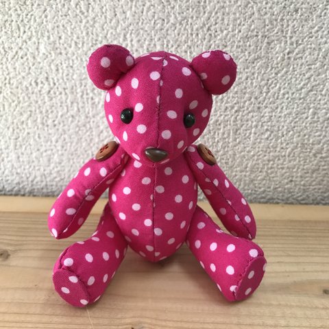 手のりくまさん🐻13cm ♡ピンクドット