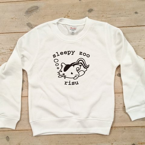 sleepy zoo　リス　白トレーナー