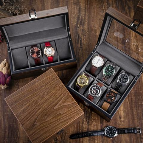  父の日 シンプル  黒クルミ  木製腕時計収納ケース  高級放腕時計のリスト  時計の箱 機械時計 収納ケース