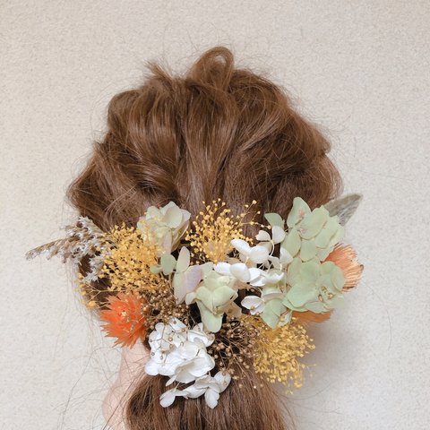 髪飾り❁成人式 結婚式 ドライフラワー プリザーブドフラワー