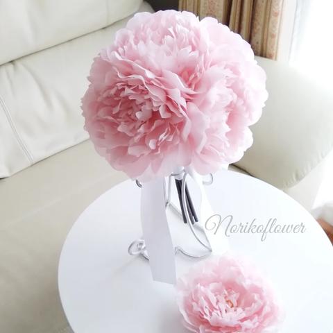 かわいいピンクのピオニーブーケ　芍薬　ピオニー　ピンク　アーティフィシャルフラワー　造花ブーケ　