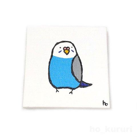 セキセイインコ ミニキャンバス 原画イラスト 5090