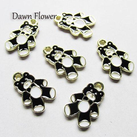 【D-0654】10pcs　くま　15×10mm　ブラック　チャーム