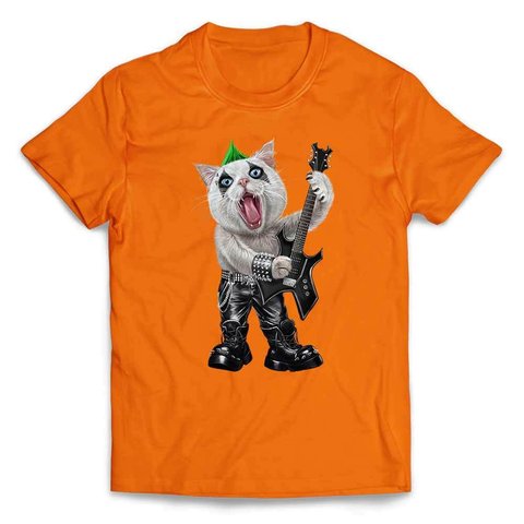 半袖Tシャツ 【ネコ の ロックスター ギター 猫 ねこ】 by FOX REPUBLIC