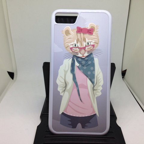 新品送料無料 iPhoneハードケース  動物人間 猫